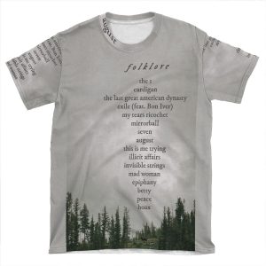 Folklore Tracklist AOP T-shirt Tee