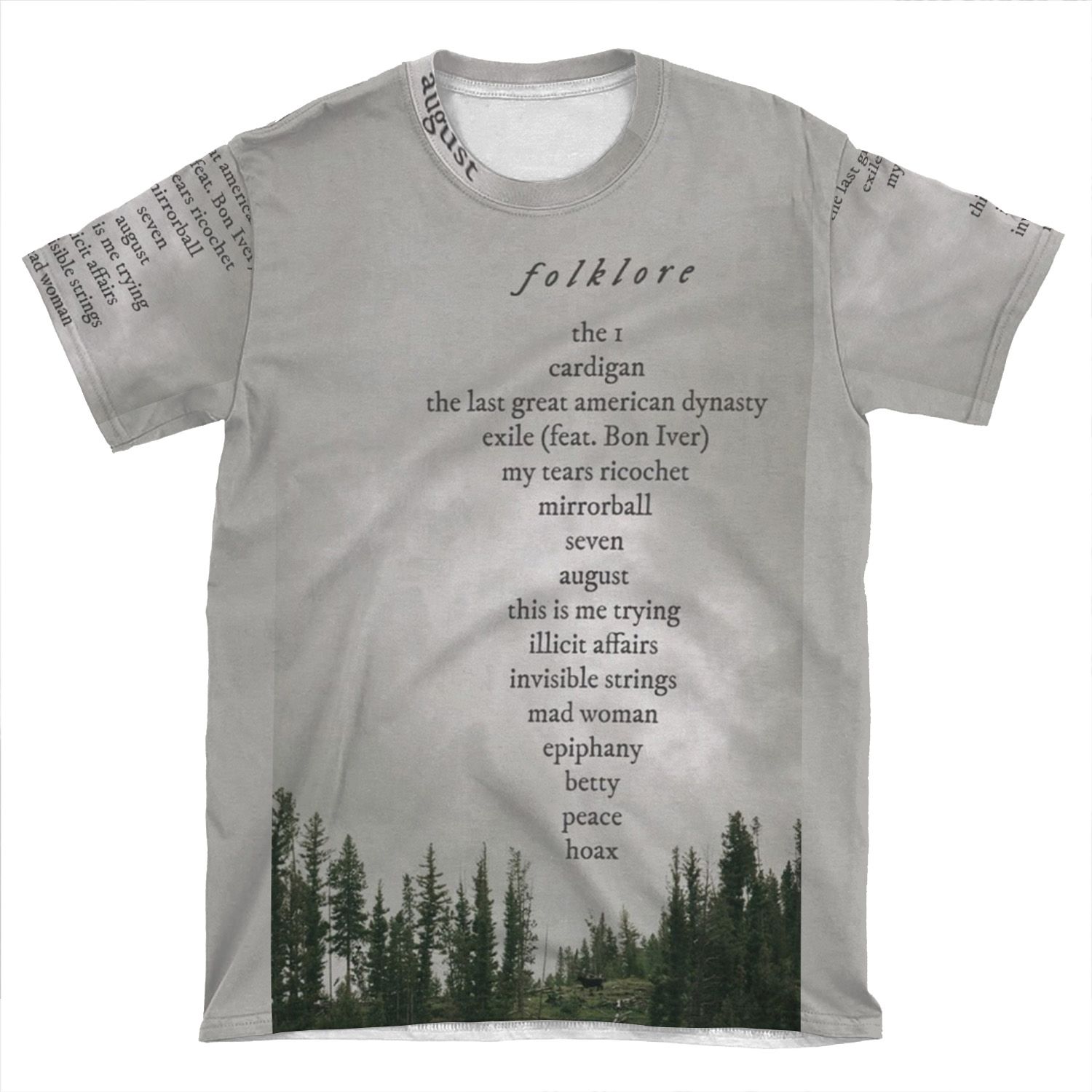 Folklore Tracklist AOP T-shirt Tee