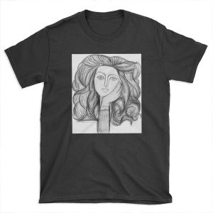 FRANCOISE 1946 : Vintage Abstract Charcoal Print T-shirt Tee
