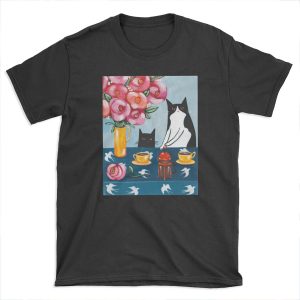 French Press Coffee Cats T-shirt Tee