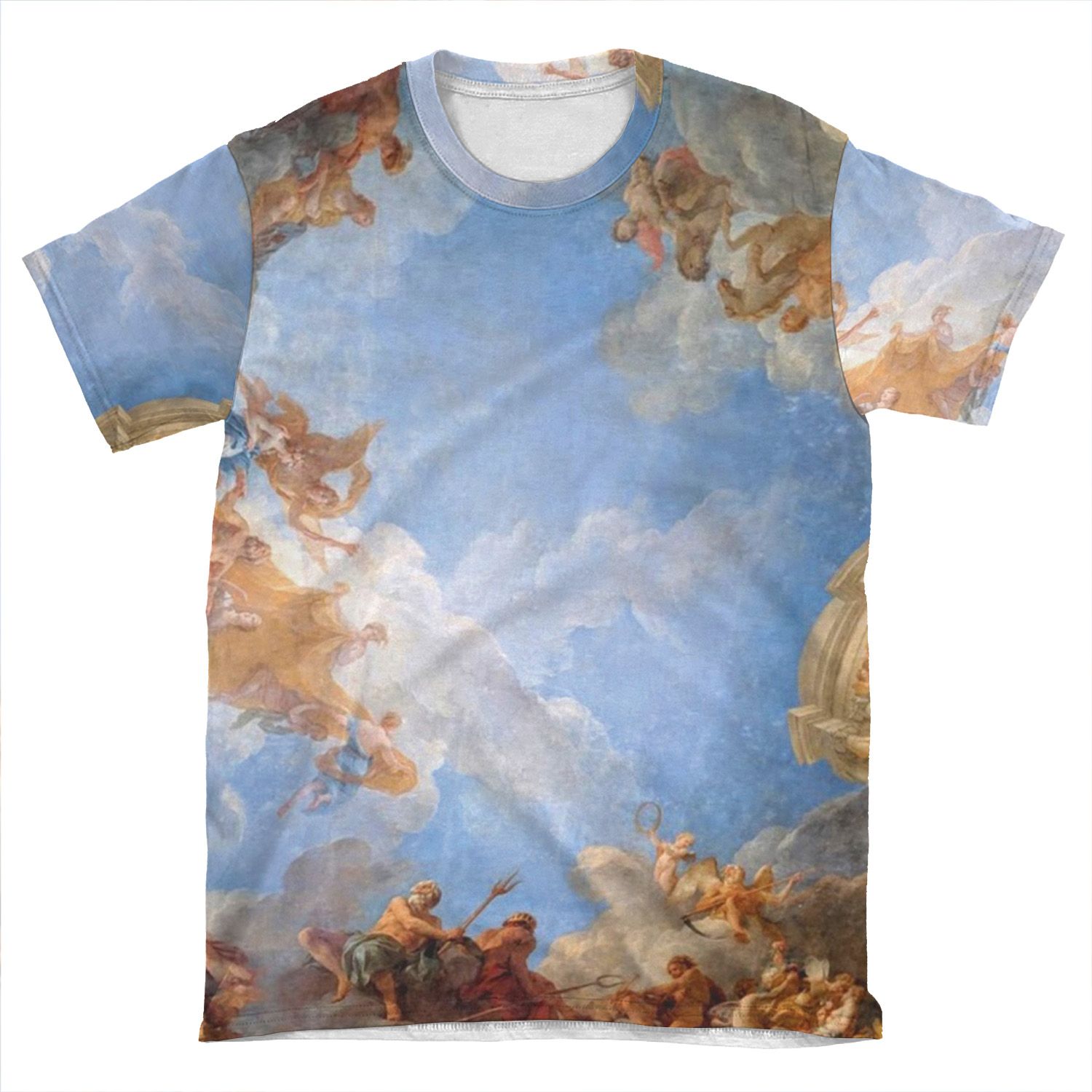 Fresco Of Angels In The Palace Of Versailles AOP T-shirt Tee