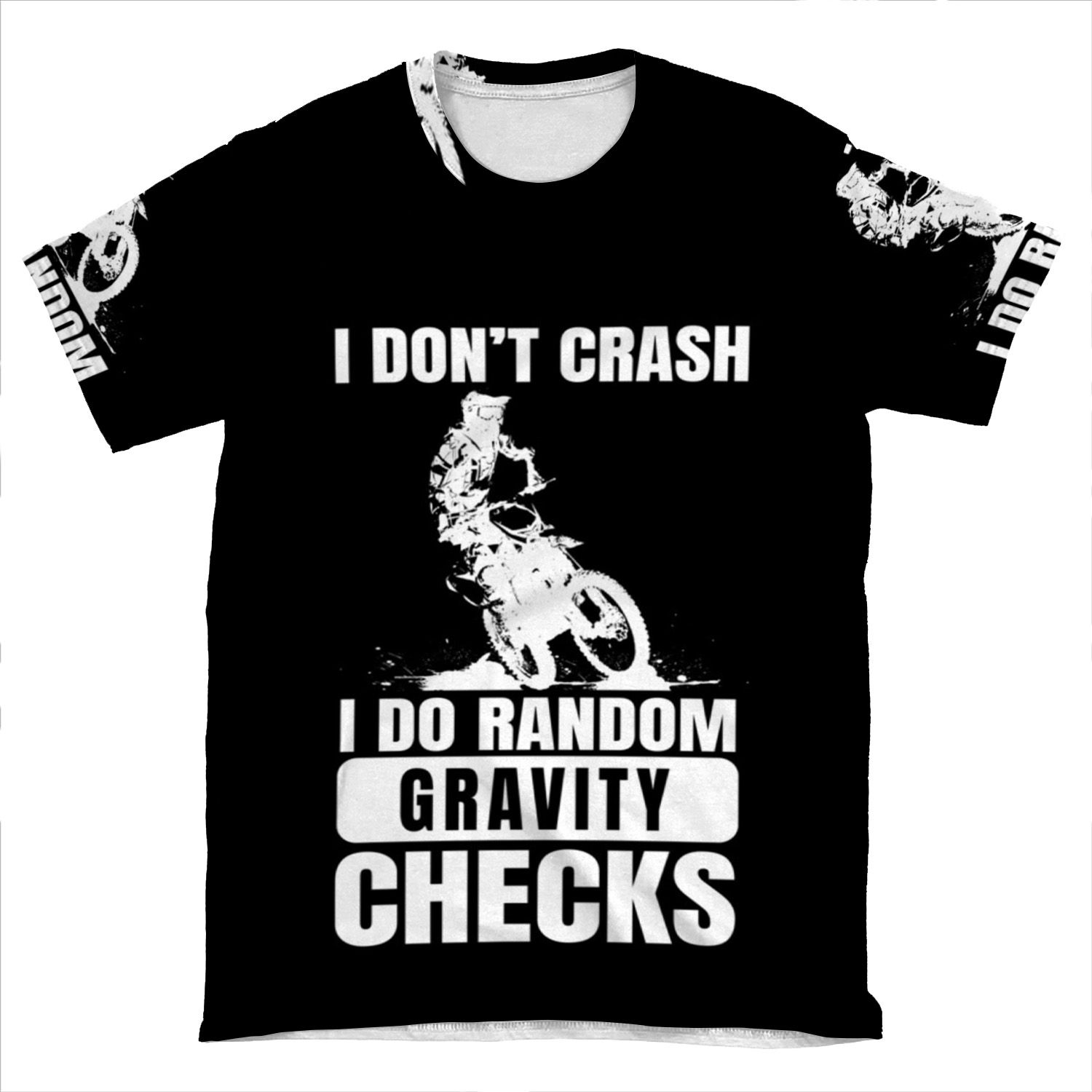 Funny Dirt Bike Motocross I Don't Crash AOP T-shirt Tee