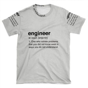 Funny Engineer Definition AOP T-shirt Tee