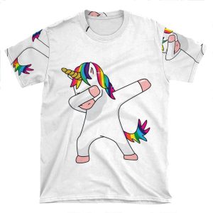 Funny Magic Hip Hop Unicorn Dab Dabbing AOP T-shirt Tee