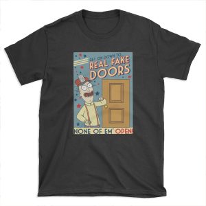 Funny Rick and Morty Real Fake Doors Interdimensional Cable Advertisement T-shirt Tee