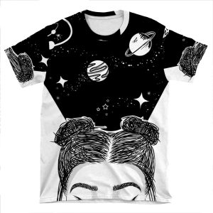 Galaxy Space Girl AOP T-shirt Tee