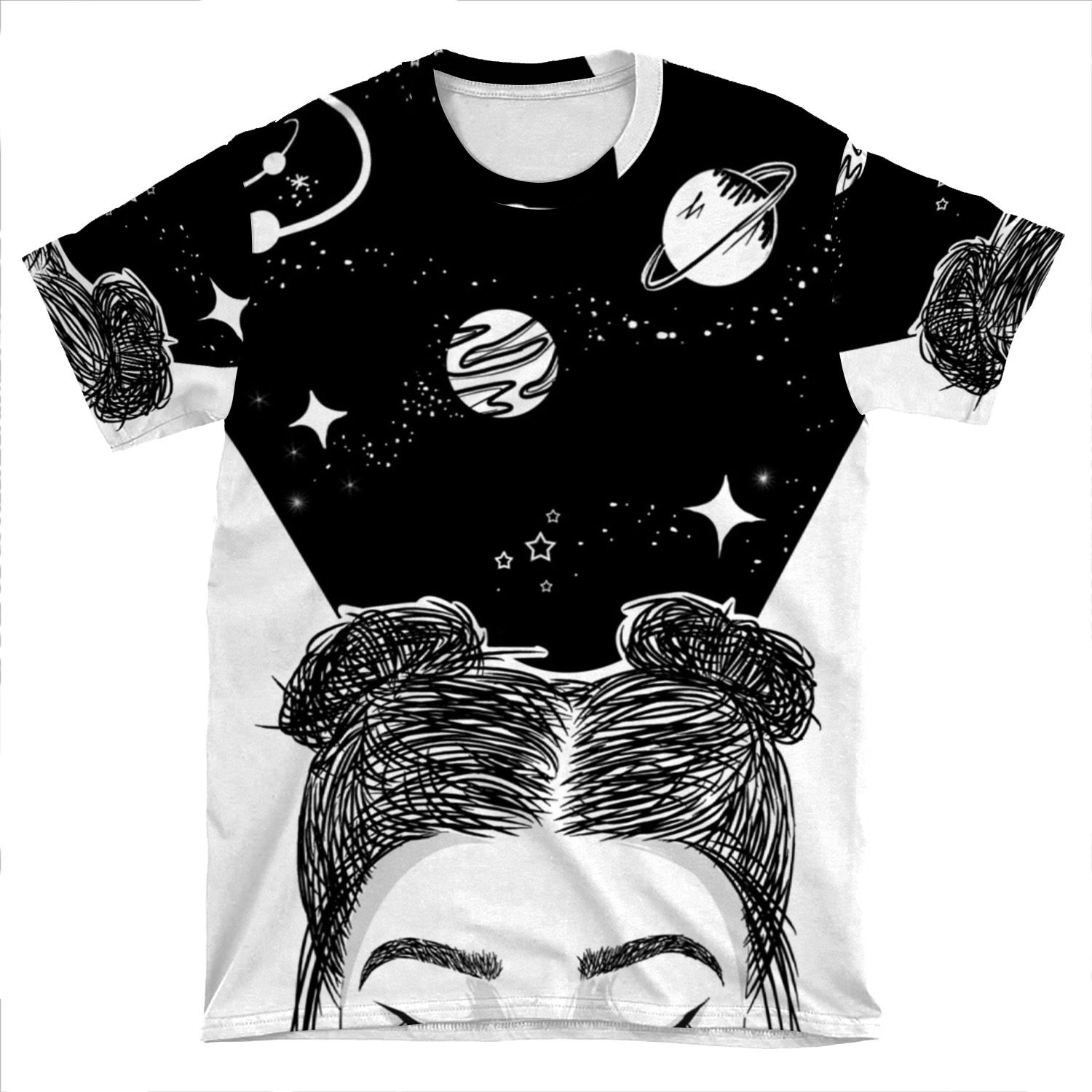 Galaxy Space Girl AOP T-shirt Tee