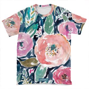 Gardens Of Capitola Watercolor Floral AOP T-shirt Tee