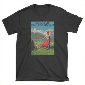 Garmisch Partenkirchen... vintage tourist poster T-shirt Tee