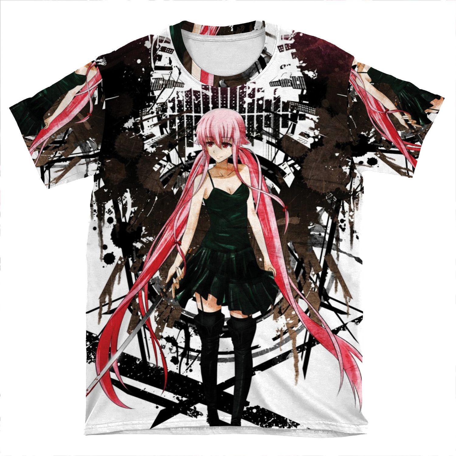 Gasai Yuno Anime Future Desolation Anime T-Shirt AOP T-shirt Tee
