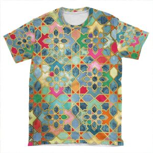 Gilt & Glory - Colorful Moroccan Mosaic AOP T-shirt Tee