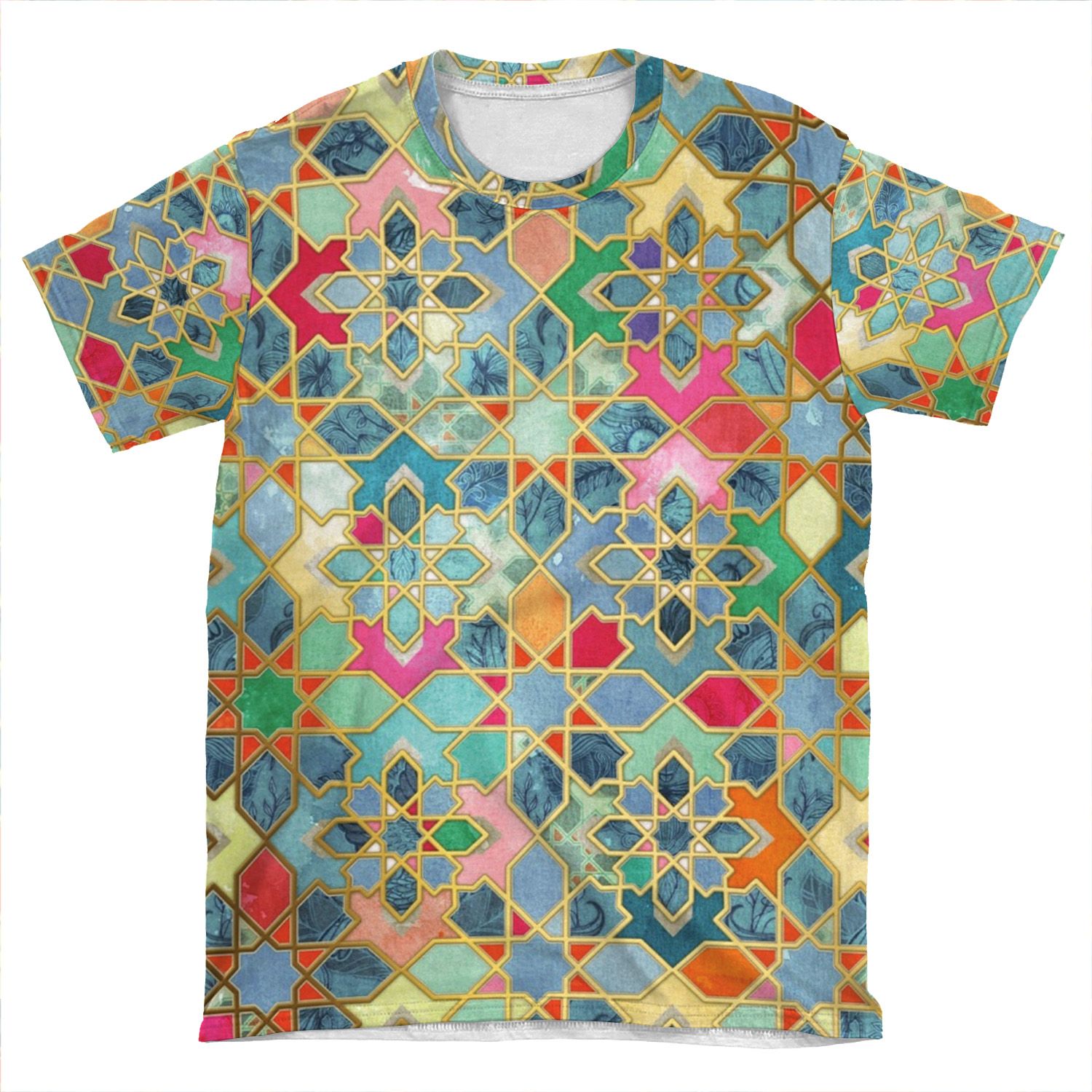Gilt & Glory - Colorful Moroccan Mosaic AOP T-shirt Tee