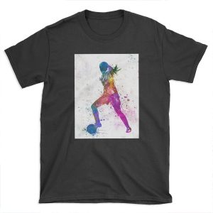 Girl playing soccer football player silhouette T-shirt Tee