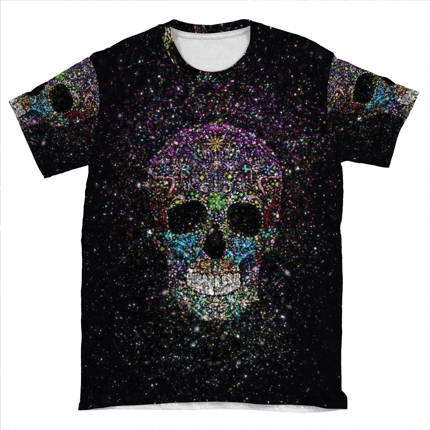 Glitter Colorskull AOP T-shirt Tee
