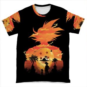 Goku Beautiful Sunset Sky AOP T-shirt Tee