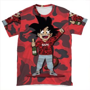 Goku Red AOP T-shirt Tee