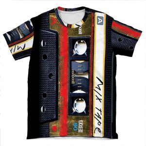 Gold Mix Cassette Tape AOP T-shirt Tee