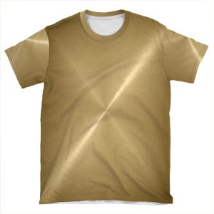 Gold Stainless Shiny Steel Metal AOP T-shirt Tee