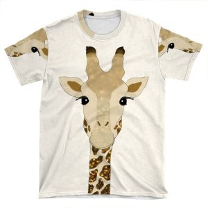 Golden Glitter Giraffe AOP T-shirt Tee