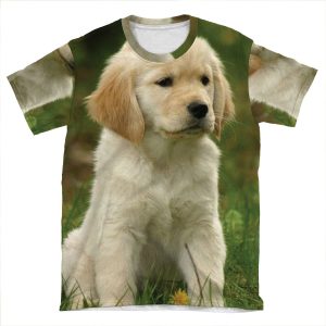 Golden Retriever! Puppy! AOP T-shirt Tee