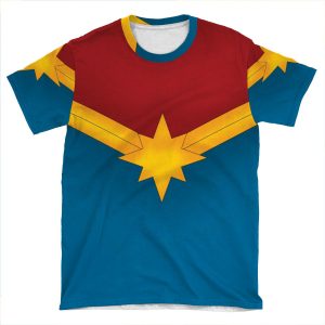 Golden Star With Red And Blue AOP T-shirt Tee