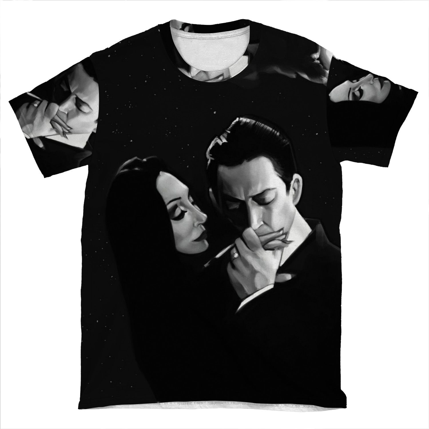 Gomez And Morticia Addams AOP T-shirt Tee