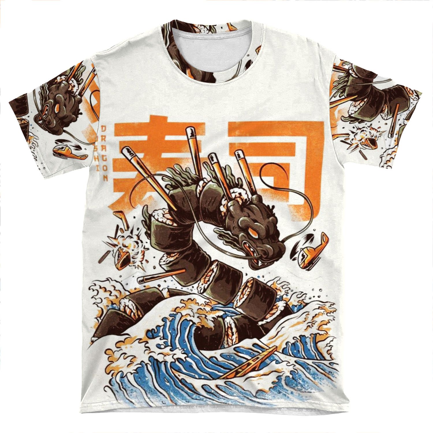 Great Sushi Dragon 2 AOP T-shirt Tee