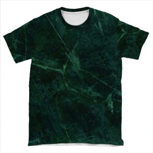 Green Marble Pattern AOP T-shirt Tee