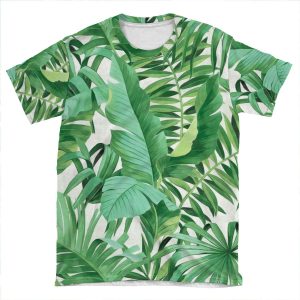 Green Tropical Leaves Ii AOP T-shirt Tee