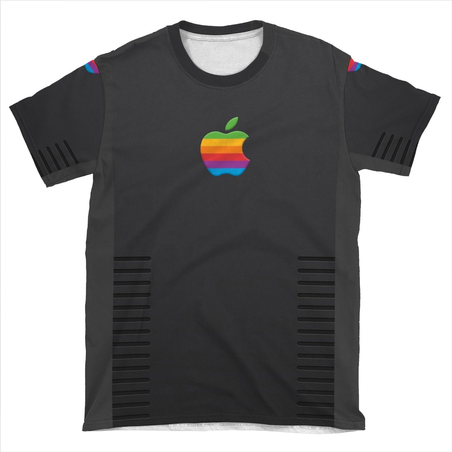Grey Retro Apple Merch AOP T-shirt Tee