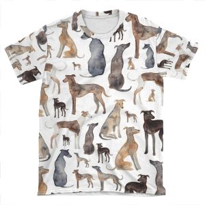 Greyhounds, Wippets And Lurcher Dogs! AOP T-shirt Tee