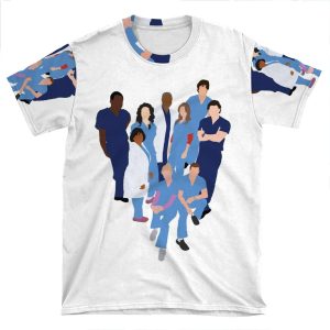 Greys Anatomy Character Silhouette AOP T-shirt Tee