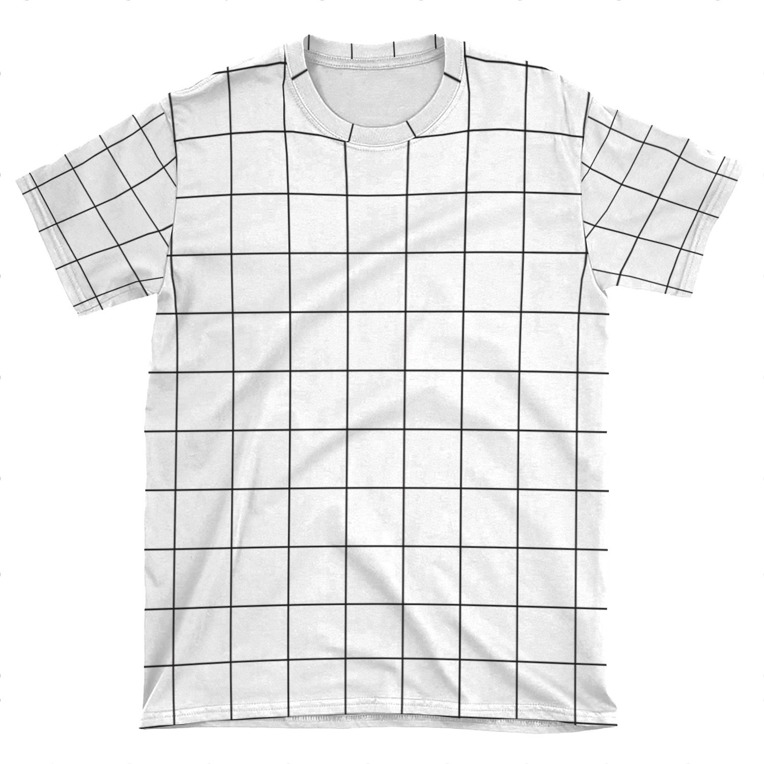 Grid White & Black AOP T-shirt Tee