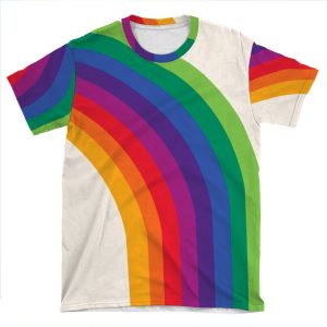 Groovy - Rainbow 70S 1970S Style Retro Throwback Minimal Happy Hippie Art Decor AOP T-shirt Tee