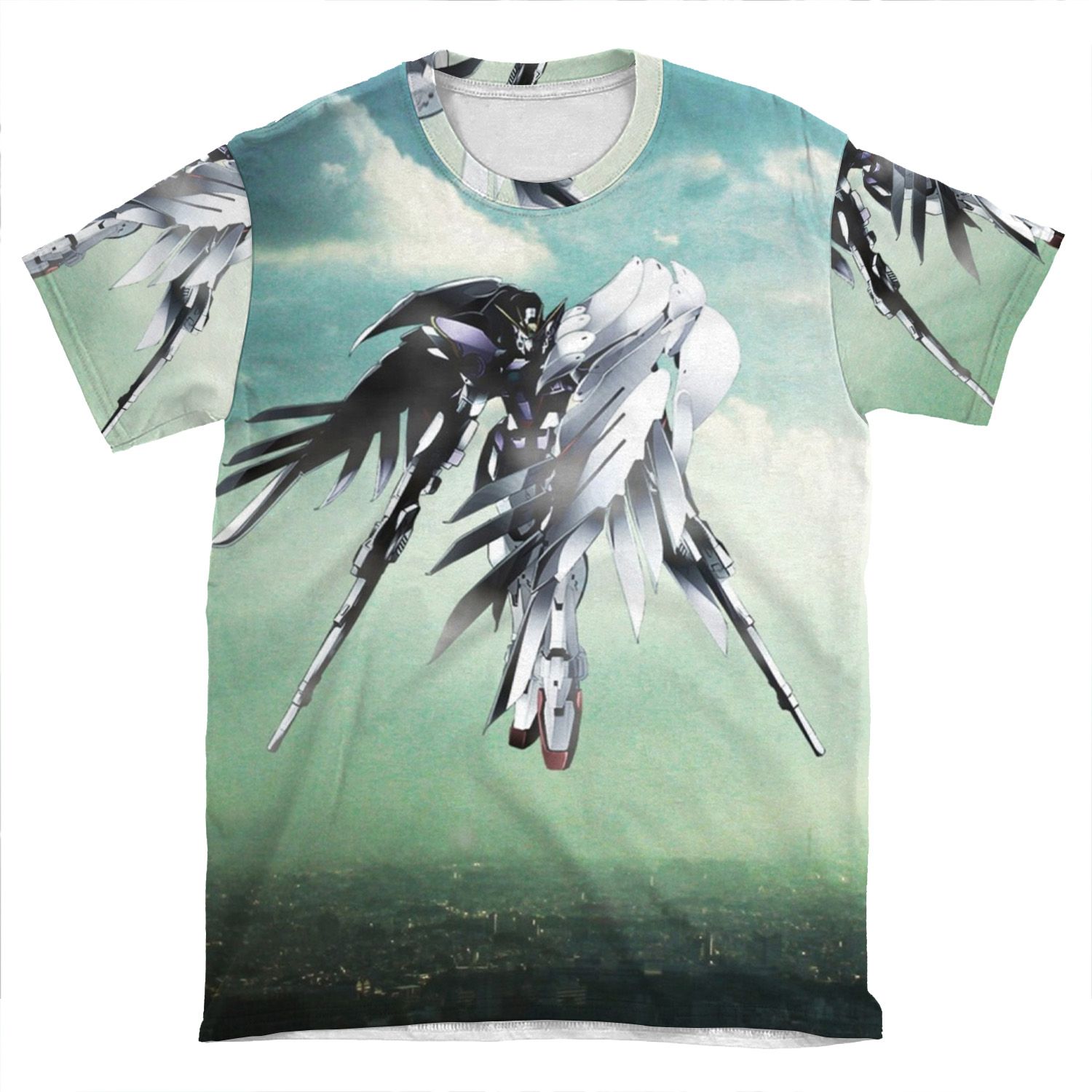 Gundam Wing Above The City AOP T-shirt Tee