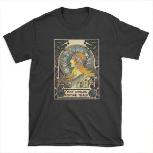 GYPSY ASTROLOGY;Vintage Fortune Teller Print T-shirt Tee