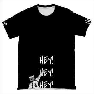 Haikyuu!,Bokuto, Fukudorani's Ace, Hey Hey Hey, White Text AOP T-shirt Tee