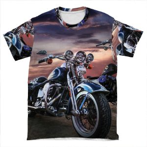 Harley Davidson Beautiful Sunset AOP T-shirt Tee