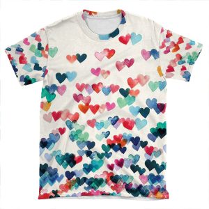 Heart Connections - Watercolor Painting AOP T-shirt Tee