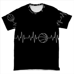 Heartbeat Basketball AOP T-shirt Tee