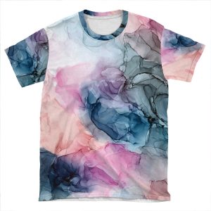 Heavenly Pastels 1: Original Abstract Ink Painting AOP T-shirt Tee