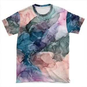 Heavenly Pastels 2: Original Abstract Ink Painting AOP T-shirt Tee
