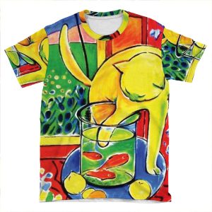 Henri Matisse, Le Chat Aux Poissons Rouges 1914, (The Cat With Red Fishes), Artwork, Men, Women, Youth AOP T-shirt Tee