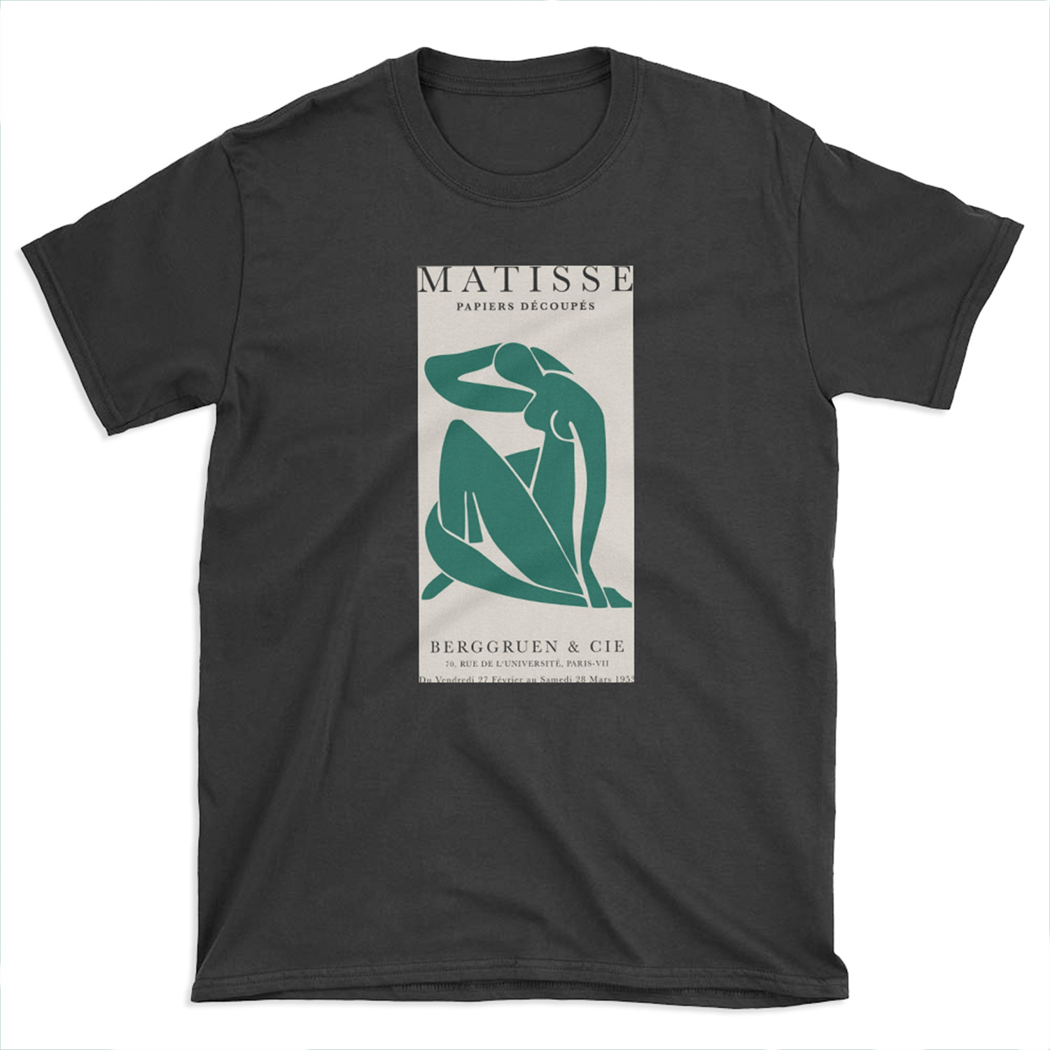 Henri Matisse, Papiers Découpés Art Bottle Green Color, Matisse cutout Bottle Green print, Art Exhibition Print T-shirt Tee