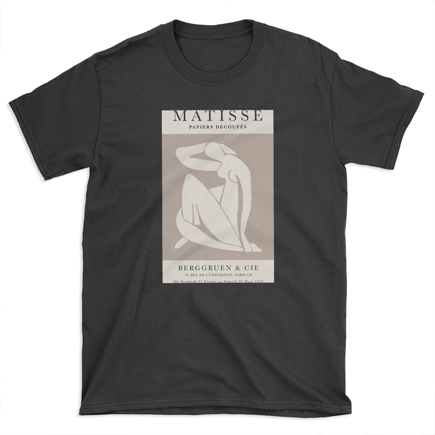 Henri Matisse, Papiers Découpés Art Brown Color, Matisse cutout Beige print, Art Exhibition Print T-shirt Tee