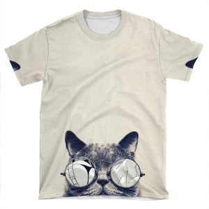 Hipster Cat AOP T-shirt Tee