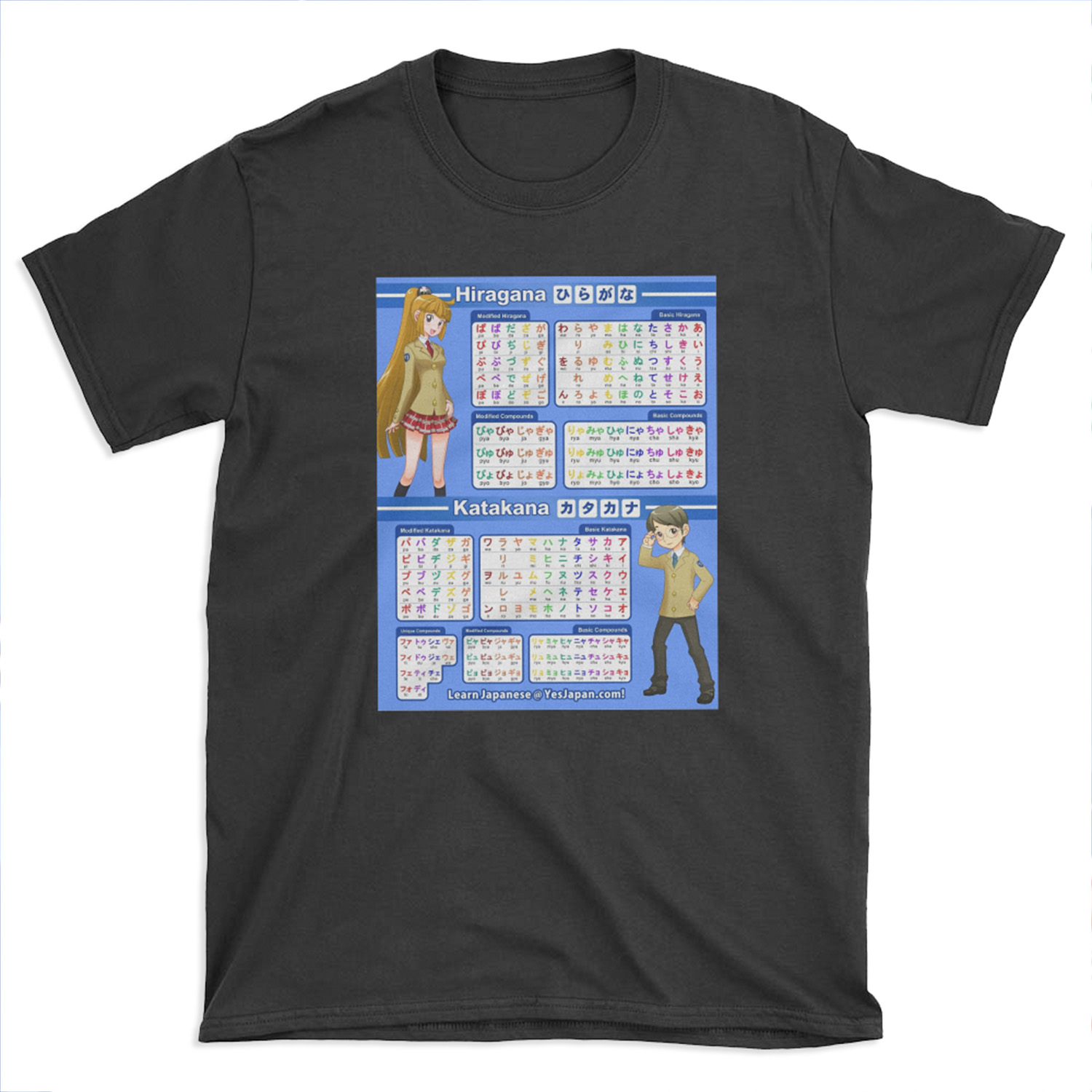 Hiragana and Katakana Chart / T-shirt Tee