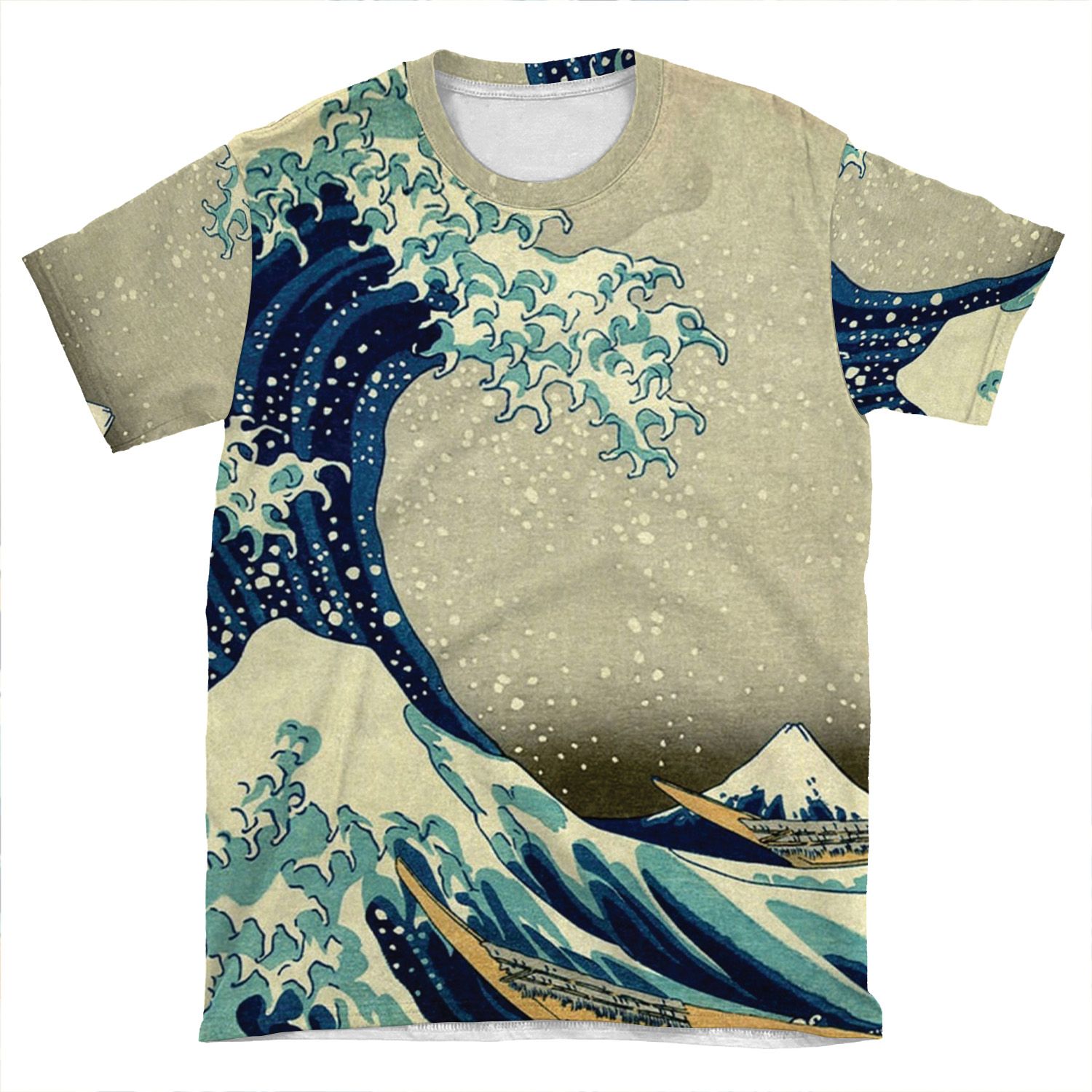 Hokusai, The Great Wave Off Kanagawa, Japan, Japanese, Wood Block, Print. AOP T-shirt Tee