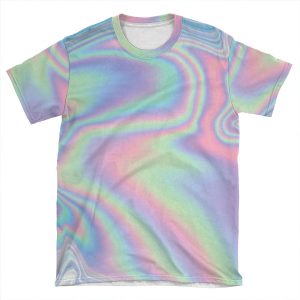 Holographic Pattern AOP T-shirt Tee
