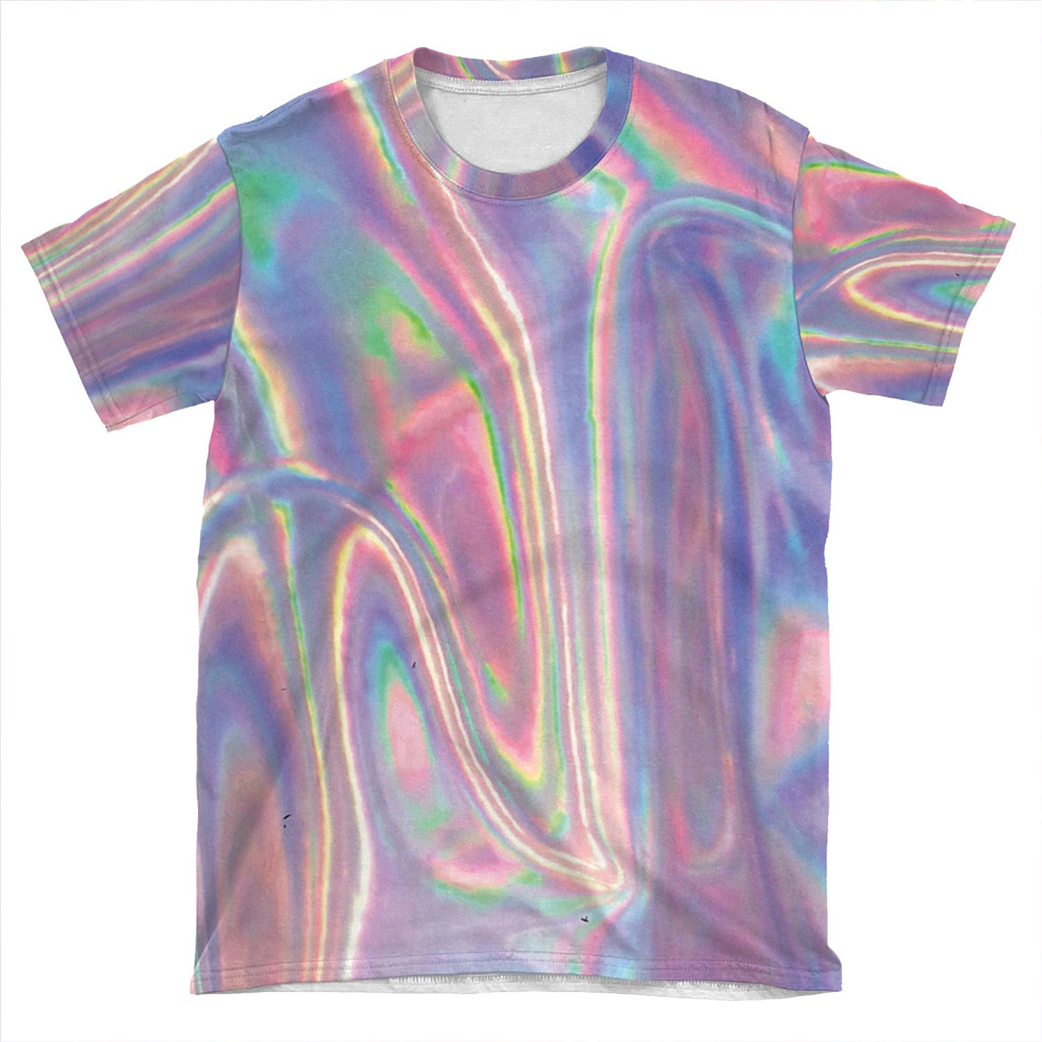 Holographic Waves In Purple AOP T-shirt Tee